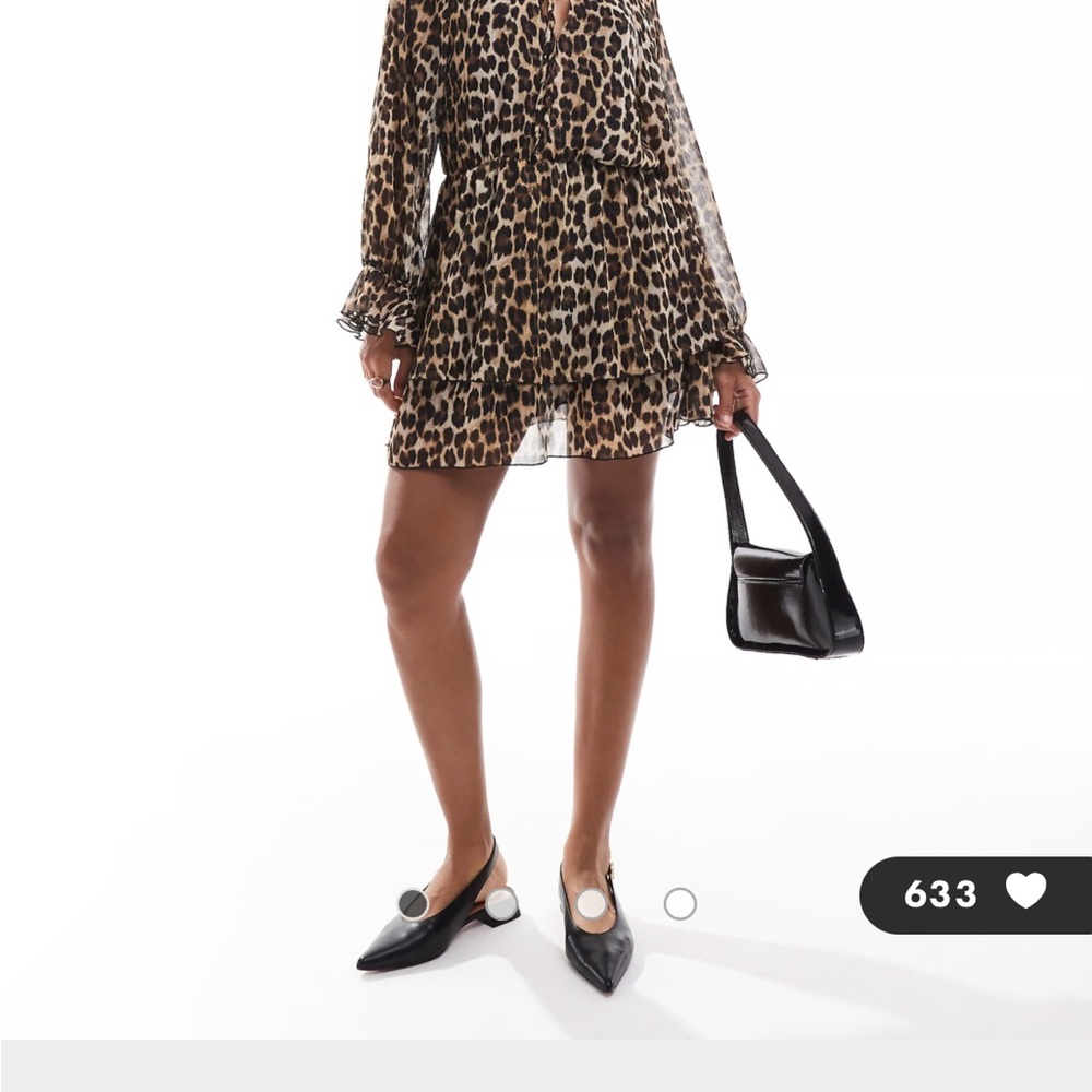 Mango tie front leopard print mini dress